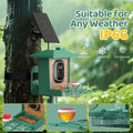 Bird Feeder with Camera Outdoor Solar: Smart Birdfeeder with AI Recognition - 2K HD Live Stream Video Camera for Outside