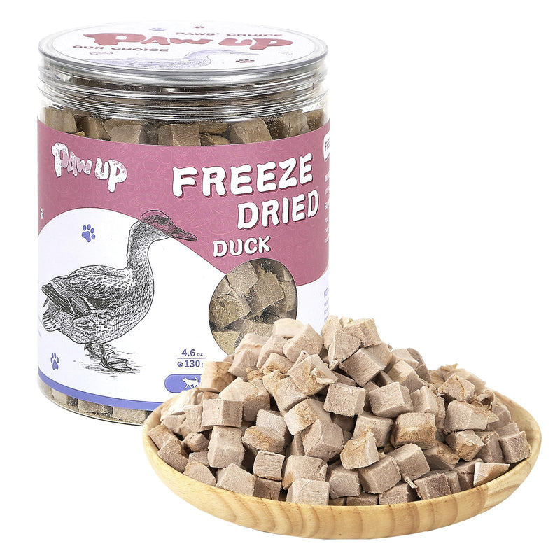 PAWUP Freeze-Dried Duck Treats for Cats & Dogs, Single-Protein High-Protein Meal Topper for Picky Eaters, Easy-to-Crumble Duck Breast Snack for Sensitive Stomachs, Grain-Free, 4.6 oz