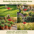 1 PC Metal Bird Bath with Flower Garden Stakes for Outdoor Yard Patio