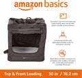 Amazon Basics Portable Soft Pet Dog Crate Carrier Kennel with Mesh Windows, Foldable, 30 x 21 x 21 inches, Black