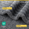 Luciphia Waterproof Dog Blanket for Large Dogs Ultra-Soft Calming Cut Pile Flannel Throw Durable & Warm Furniture Protection for Couch Bed Pet Blanket Machine Washable Stone Gray,L(65''x57'')