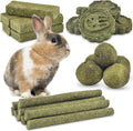 ERKOON 25Pcs Bunny Chew Toys, 100% Natural Timothy Hay Biscuit&Treats Sticks, Chew Toy for Teeth for Rabbit Chinchilla G