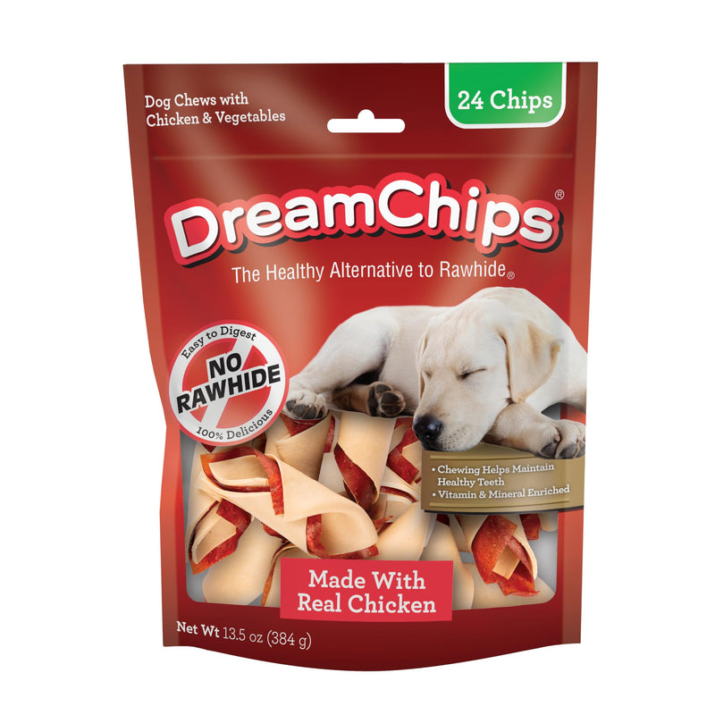 DreamBone DreamChips, Rawhide Free Dog Chews Made with Real Chicken and Vegetables, 24 Count