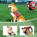 Service Dog Vest Harness and Leash Set+10 Patches,No Pull&Adjustable Reflective Dog Harness with Soft Padded Handle for 