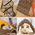 kathson Wooden Hamster Bridge,Guinea Pig Wood Ladder Bendable Tunnel Hideout Hut Small Animal Climbing Toys for Ferret H