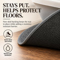 Evelots Cat Litter Mat - Litter Box Mat, Kitty Litter Trapping Mat, Non-Slip Waterproof Cat Mat for Litter Box, Soft on Paws, Easy Clean, Machine Washable - Gray, Small