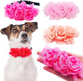 4PCS Dog Collar Flower Pink Attachment Bow Slider Charm for Large Dog