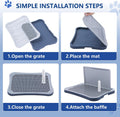 Pee Pad Holder, Indoor Potty Tray for Puppy and Small Size Dog with Pee Wall, Non-Skid Feet, 20x15.4x1.4 inch
