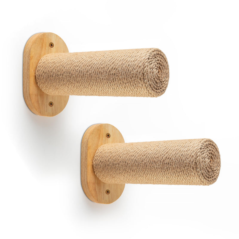 Sandpeak 2-Pack Cat Wall Steps - Wooden Cat Shelves for Wall Mounting, Wall Shelves and Perches for Kittens & Adult Cats - Wall Furniture Set with Jute Rope for Scratching, Kneading, Climbing.