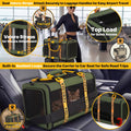 PAWZIDEA Expandable Pet Carrier Airline Approved, 18"×11"×11" Small Dog Carriers, Collapsible Top-Load Cat Carrier for 2 Cats Under Seat, Soft-Sided Puppy & Animal Travel Bag, ID Card, Up to 15lbs