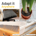 Petfolio 18 Pack Scat Mat for Cats - 8 x 6 Inch Cat Deterrent Mat with 1 Inch Spikes is A Great Cat Repellent Indoor & Outdoor to Keep Cats Away. Includes 6 Garden Staples & 10 Zip Ties (Grey)
