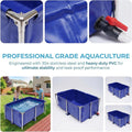 128 Gal Canvas Fish Pond, Above Ground Koi Fish Tank with Steel Frame