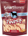 SmartBones Smart Twist Sticks, Rawhide Free Dog Chew Sticks, Made With Real Chicken, 50 Sticks