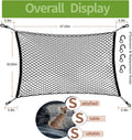 Car Dog Barrier Net, Hook Up Elastic Envelope Luggage Net (47.24" x 33.85") Dual Layer Safety Net for Pet Dog Vehicle Un