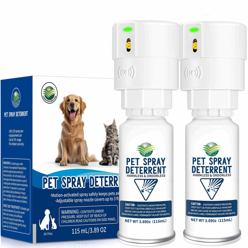 diloqio Cat Spray Deterrent System [ 2 Pack ] Cat Deterrent Spray, Motion Activated Pet Deterrent Spray System for Cats & Dogs Odorless Pet Deterrent, Senses Pets Up to 3 Feet Away, Friendly & Safe