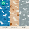 Luciphia 1 Pack 3 Blankets, Cute Dog Printed Fluffy Fleece Pet Blanket for Dogs Cats Washable, Warm Soft Throw Cover for Crate Couch, Gifts Puppy Essentials, Blue/Grey/Khaki, Small (23x16 inch)