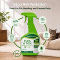 Flea and Tick Spray for Cats & Home – Scentless Soybean Oil Cat Flea Spray for Home, No Essential Oils – Kills Fleas, Ti