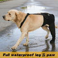 COODEO Dog Rear Leg Recovery Sleeve, Waterproof Hind Leg Sock for Dogs, Anti-Slip Paw Cover, Wear Resistant Protective Sleeve for Hot Spots, Sores & Outdoor Use (Black, L_Right Rear Leg)
