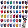 JpGdn 50PCS Big Dog Bandanas Large Breed XL Bulk Paw Bone Print Pet Big Bandanas Kerchief Triangle Bibs Head Scarves Scarfs Selvedge Sewing Stitching Edge Hemming Stitch Seam for Grooming Costume