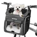 Dog Bike Basket Carrier, Expandable Foldable Soft-Sided Dog Carrier, 2 Open Doors, 5 Reflective Tapes, Pet Travel Bag,Dog Backpack Carrier Safe and Easy for Small Medium Cats and Dogs(Black)