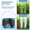 hygger Aquarium Air Pump Dual Outlet, Quiet Powerful Fish Tank Aerator 4W/8W, Adjustable Oxygen Pump with Air Stone, Bub