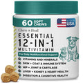 Dog Multivitamin Chewable - Chew + Heal 12-in-1, 60 Ct, Puppy, Senior Dog Vitamins & Supplements for Hip & Joint, Skin, Coat, Immune Support with Glucosamine, Omega 3,6,9, Probiotics, Chicken Flavor