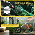 2pcs Reptile Feeding Tongs, Feeding Spoon, Stainless Steel Aquarium Feeding Tools, Curved Long Tweezers 10.6 in, Long Sp