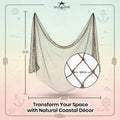 9GreenBox Nautical Decorative Fish Net 5' X 10' - Fish Netting - Rustic Beach Decor
