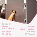Perma Child Safety Retractable Baby Gate - Mesh Dog & Pet Gate for Stairs