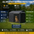 Outdoor Dog Kennel Cover 8’D x 4’W x 6’H, Heavy Duty Weather Cover Only