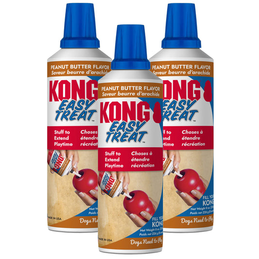 KONG Easy Treat Dog Paste 3-Pack – Mess-Free Stuffing Toys, Training & Reward Treats, Made in USA, Highly Digestible, No Refrigeration Needed (Peanut Butter)