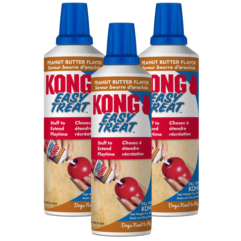 KONG Easy Treat Dog Paste 3-Pack – Mess-Free Stuffing Toys, Training & Reward Treats, Made in USA, Highly Digestible, No Refrigeration Needed (Peanut Butter)