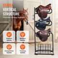 VEVOR Freestanding Saddle Stand, 30 x 30 x 68.5 in, 3 Tiers Saddle Rack, Heavy Duty Saddle Blanket Holder with Removable