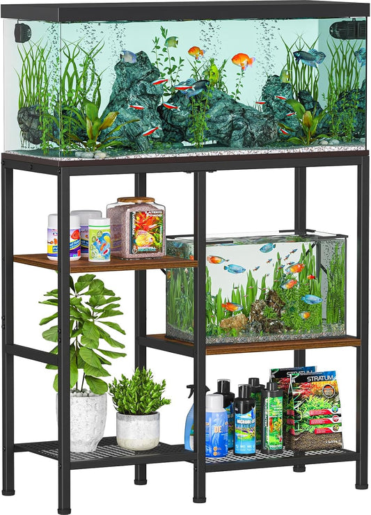 Snughome 30 Gallon Aquarium Stand, Fish Tank Stand with Shelf for Storage, 3 Tier Heavy Metal Frame Fish Tank Stand, 30 