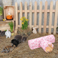 JarThenaAMCS Guinea Pig Tunnel 3 Way Washable Guinea Pig Hideout Pink Bow Foldable Rabbit Tunnel Small Animal Toy for Bu