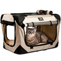 PetLuv Cat & Dog Pet Carrier, Soft-Sided, Large 24"x16"x16", Fits Large Cat, 2 Cats, or Medium Dog Comfortably, Great for Travel & Vet Visits, Privacy Windows, Removable Bed, Locking Zippers, Foldable