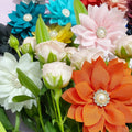 Collar Flowers with Pearl, 20 Pcs Dog Collar Bow Ties Multi-Color Dog Charms Flower for Cat Puppy Grooming Accessories