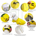 Waterproof Dog Raincoat, Adjustable Reflective Lightweight Pet Rain Clothes with Poncho Hood (Medium, Yellow)