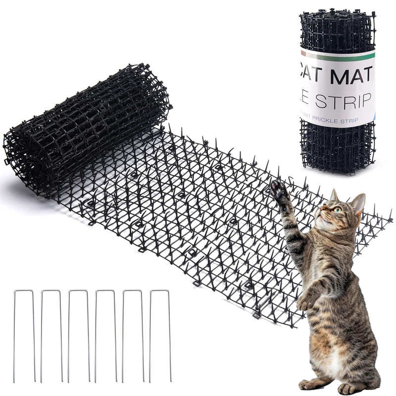 Hmyomina 8.2FT Cat Scat Mat for Cats - Anti-Digging Prickle Strips to Repel Cats, Include 6 Staples, Humane & Easy to Install Outdoor/Indoor Spike Mat
