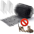 158" x 11.8" Extra Long Plastic Spike Barrier Mat with Spikes, Physical Pet Training Aid for Outdoor/Indoor, Furniture & Garden Protector for Cats and Dogs, Includes 14 Staples
