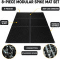 Black Cat Scat Mat 8 Pack, Cat Deterrent Mat, Interlocking Spike Mat for Cats and Dogs, Indoor Outdoor Pet Training Mat 