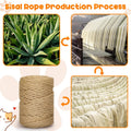 HezzLuv 262FT/80M Cat Scratching Sisal Rope, 6mm 1/4inch Thick Natural Jute Rope for Scratch Posts, Cat Trees, DIY Projects, Sisal Rope for Scratcher with 2 Mouse Toys (Natural, 262ft)