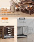 Feandrea Modern Dog Crate Furniture, Charging Station, Flip-Up Hidden Door