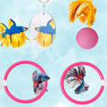 Betta Fish Enrichment Toys Ring with Mirror and Floating Ball, Exercise Mirrors and Training Ring, Floating Mirrors Aqua