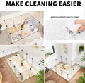 12 Panels Pet Playpen 16”x12” Bunny Pen Rabbit Cage Pet Fence Indoor DIY Plastic Enclosure for Guinea Pigs, Bunny, Hamst