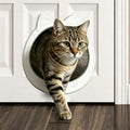 CAREMYWORLD Cat Door Interior Door - Snow White Clean Invisible, Large No-Flap Pet Door for Cats Up to 22 LBS, Easy DIY Setup, No Training