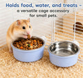 Small Pet Food & Water Bowl Feeder for Hamsters, Guinea Pigs, Rabbits