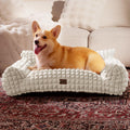 Cat Couch Bed with Fluffy Faux Rabbit Fur for Indoor Cats, 36 Inch