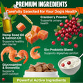 Dog Vitamins and Supplements 250 Chews - 26 in 1 Dog Multivitamin Soft Chews with Glucosamine, Chondroitin, Probiotics, Omega 3 - Hip & Joint, Skin & Coat, Immune Support - Chicken Flavor