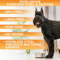 Neater Pet Brands Stainless Steel Dog Bowls with Non-Slip Rubber Bottom – 2 Cup (16 oz), Black - Set of 2 Heavy Duty Met